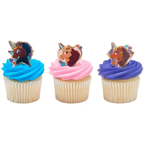 Afro Unicorn Magic Within Cupcake Rings, 12ct {2}