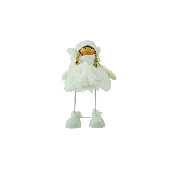 Northlight Snowy Plush Angel Bobble Girl Christmas Figure - 24" White {1}