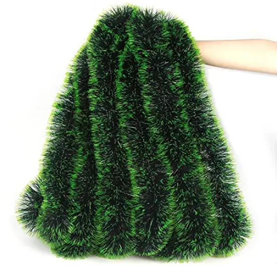 32.8 Feet Christmas Tinsel Garland,Dark Green Glittering Decoration for Xmas Tree Party Wedding Supplies {2}
