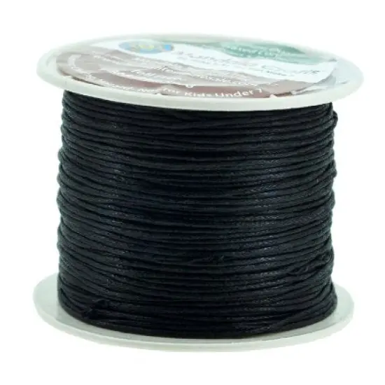 109 YardsMandala Crafts Black 1mm Waxed Cord for Jewelry Making - Black Waxed Cotton Cord for Jewelry String Bracelet Cord Wax Cord Necklace String {2}