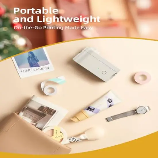 Label Maker Machine with Tape - Compatible with 9/12/16mm Waterproof Tape, Portable & Rechargeable with Built-in Cutter Wireless Label Printer Compatible with Android & iOS Devices {3}