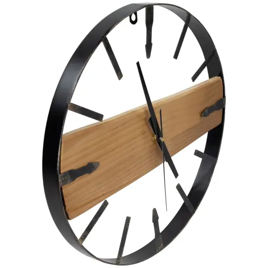 Northlight Rustic Metal Frame Wall Clock -15.75" - Black {5}