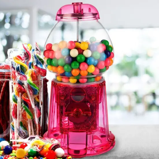 Pink Gumball Machine for Kids Girls Gumball Bank Candy Dispenser for Home, Bar, Carnival Party Candyland Party Favors {1}