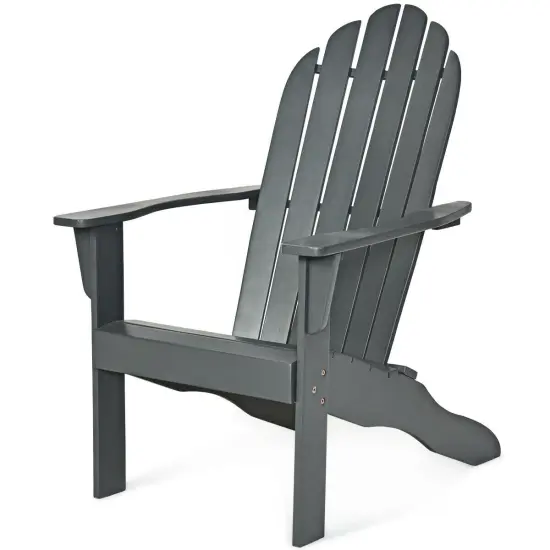 Wooden Outdoor Lounge Chair with Ergonomic Design for Yard and Garden Grey {4}