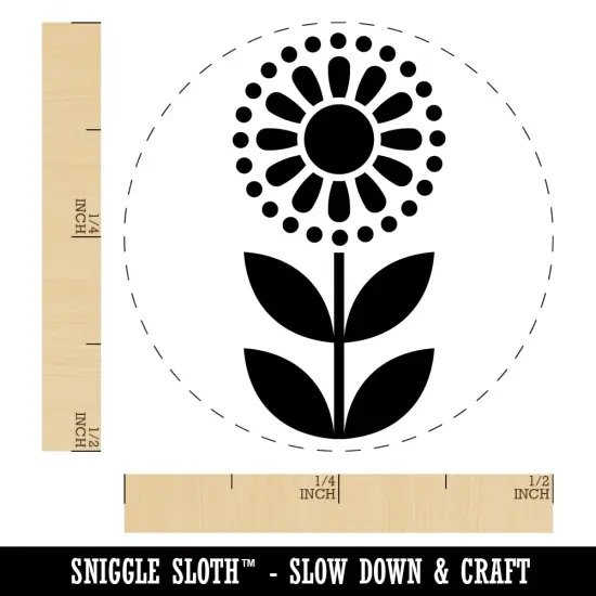Scandinavian Sunflower Self-Inking Rubber Stamp Ink Stamper for Stamping Crafting Planners UV {1}