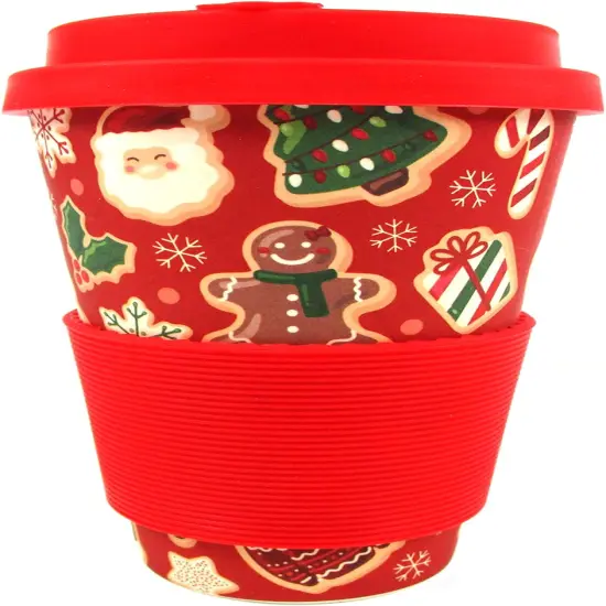 TINYMILLS Christmas Cookies Holiday 14oz Travel Mug - Eco-Friendly Reusable Plant Fiber Travel Mug {1}
