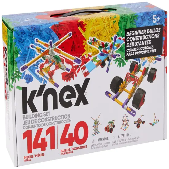 Beginner 40 Model Building Set - 141 Parts - Ages 5 & Up - Creative Building Toy, Multi, 141 K'NEX Parts and Pieces,Includes Instruction Booklet {3}