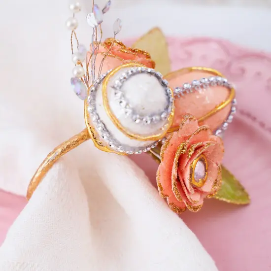 Easter Decorations - Easter Elegant Napkin Ring Premium Handcrafted, 1 unit {2}