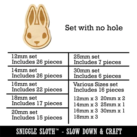 Cute Bunny Rabbit Head Mini Wood Shape Charms Jewelry DIY Craft {1}