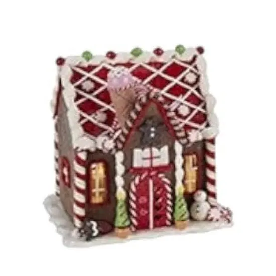 8" Gingerbread House with Gumdrops and Lights &ndash; Festive Christmas Decoration {1}