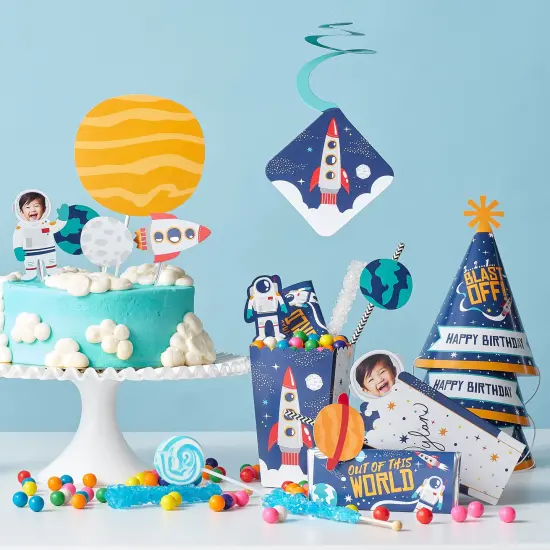 Big Dot of Happiness Blast Off to Outer Space - Rocket Ship Baby Shower or Birthday Party Centerpiece Sticks - Table Toppers - Set of 15 {3}