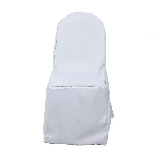 Set of 12 Polyester Banquet Chair Covers for Wedding Decor Silver {1}