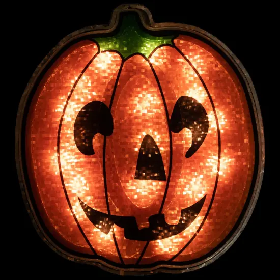 Northlight Lighted Jack O' Lantern Halloween Window Decoration - 13.5" Orange {1}