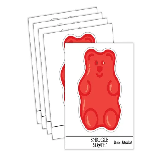 Gummi Bear Candy Waterproof Vinyl Phone Tablet Laptop Water Bottle Sticker Set - 5 Pack {2}