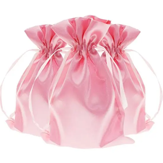 50 Pieces 3" x 4" Satin Pink Gift Bags, Jewelry Bags, Wedding Favor Drawstring Bags Baby Shower Christmas Gift Bags {2}