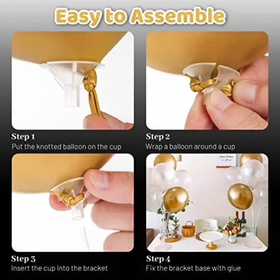 4 Sets Balloon Stand Kit For Table, Balloon Sticks with Base Birthday Graduation Party Decorations Wedding {6}