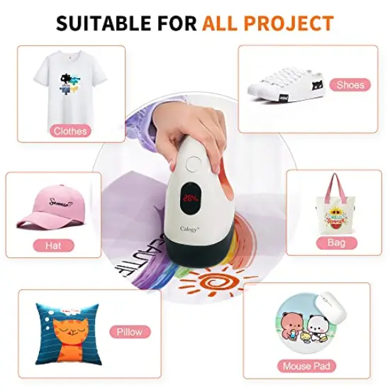 Mini Heat Press, Heat Transfer Machine, Constant Temp Control, Insulated Safety Base, Fits for Crafts, T-Shirt, Hat, Cap, Pillows (White Orange) {4}