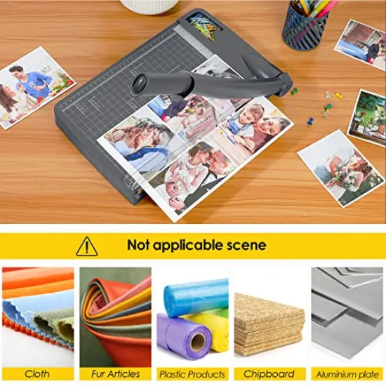 Paper Cutter 12" Cut Length Paper Trimmer, Guillotine Trimmer with 12 sheet Capacity Paper Cutting Board, Heavy Duty Guillotine Paper Cutters and Trimmers for Cardstock Paper Crafts Paper Slicer {1}