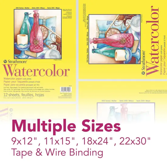12 Sheets Watercolor Paper Pad, Tape Bound, 11x15 inches, (140lb/300g) - Artist Paper for Adults and Students - Watercolors, Mixed Media, Markers and Art Journaling {3}