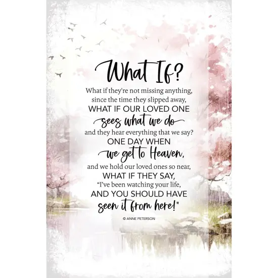 What If? Bereavement Wood Plaque with Easel and Hook Wall Tabletop Art - 6 inches x 9 inches {1}