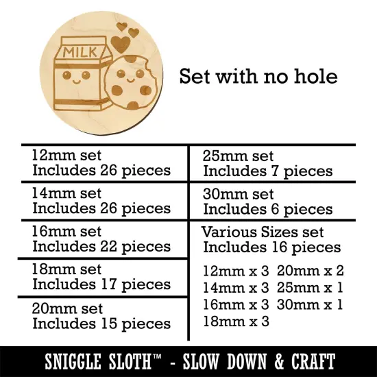 Cute Milk and Cookies Best Friends Love Mini Wood Shape Charms Jewelry DIY Craft {1}