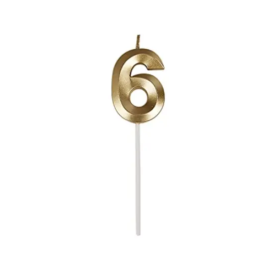 60th Birthday Candles,Gold Number 60 Cake Topper for Birthday Decorations Party Decoration {6}