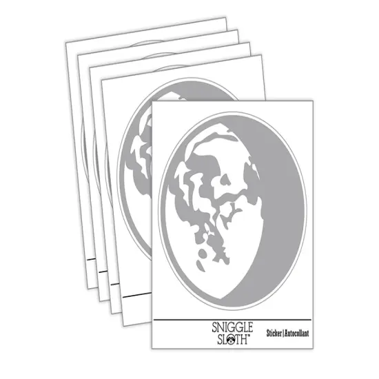 Waning Gibbous Moon Phase Waterproof Vinyl Phone Tablet Laptop Water Bottle Sticker Set - 5 Pack {1}