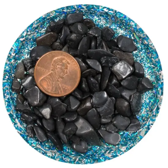Black Tourmaline Crystal Chips &ndash; Size L1 {2}