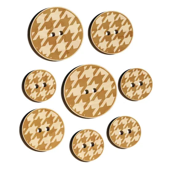 Houndstooth Pattern Wood Buttons for Sewing Knitting Crochet DIY Craft {7}