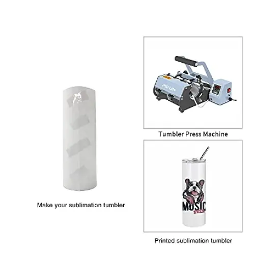2 Pieces Sublimation Blanks Skinny Tumbler White 20 OZ Straight Double Wall Stainless Steel Tumbler with Metal Straw Tumbler Cups for Tumbler Heat Press Machine Heat Transfer {6}