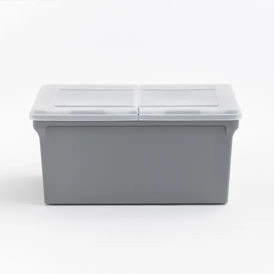 Wing-Lid Latter Size File Organizer Box, Gray with Clear Lid, Pack of 4 {2}