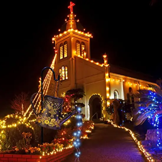 Solar Watering can with Lights, Unique Gifts for Mom Grandma Women Birthday, Waterproof Gardening Gifts Watering Can with Cascading Lights Outdoor Decor for Garden Patio Yard Pathway Backyard {6}