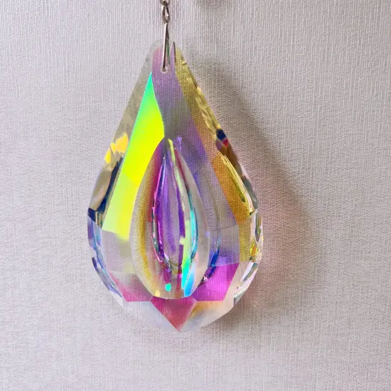 Flower of Life Suncatcher, Silver Hanging Crystal Wind Chimes, Tree of Life Chakra Crystal Glass Angel Sun Catcher with Iris Effect for Home Garden Decoration Christmas Wedding Gift {9}