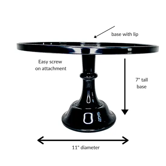 Durable Black Melamine Pedestal Cake Stand – Elegant 11.5" Dessert Display for Events, Parties & Celebrations {4}