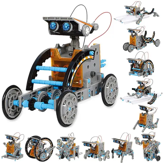 STEM 12-in-1 Education Solar Robot Toys -190 Pieces DIY Building Science Experiment Kit for Kids Aged 8-10 and Older,Solar Powered by The Sun {2}