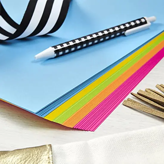 250/Pack Color Cardstock -"Bright" Assortment, 65 lb Cover Weight, 8.5 x 11, Assorted {1}