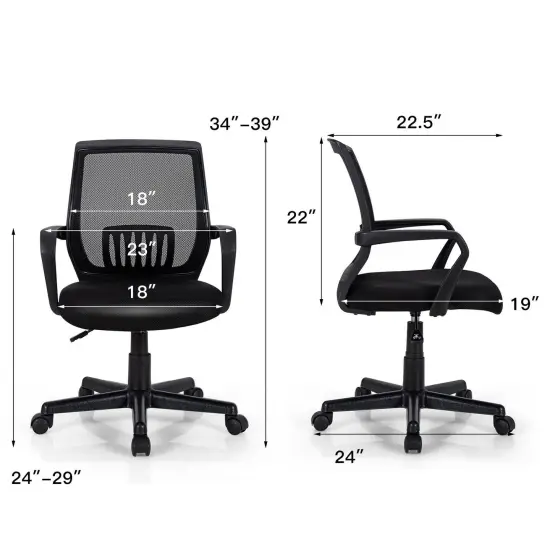 Mid-Back Mesh Height Adjustable Executive Chair with Lumbar Support {5}