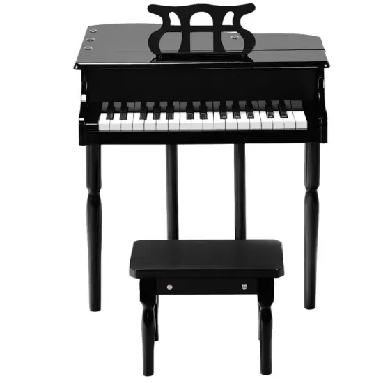 30-Key Kids Piano Keyboard Toy with Bench Piano Lid and Music Rack {2}