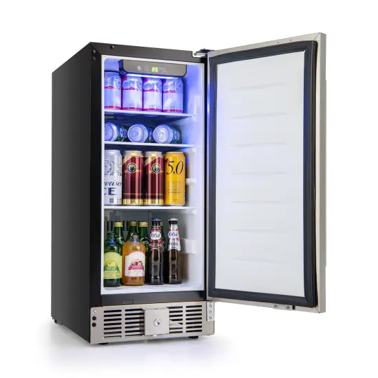 Compact Refrigerator with Adjustable Thermostat and Stainless Steel Door-Silver {2}