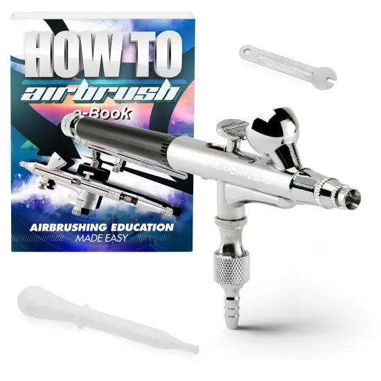 PointZero Dual-Action 2cc Gravity-Feed Airbrush Set with .2mm Nozzle {1}