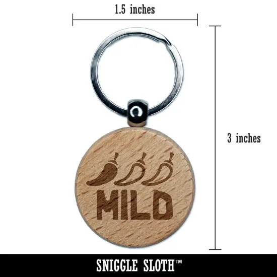 Flavor Mild Engraved Wood Round Keychain Tag Charm {2}