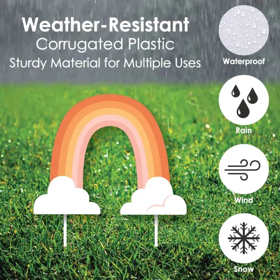 Big Dot of Happiness Stay Groovy - Yard Sign and Outdoor Lawn Decorations - Boho Hippie Party Yard Signs - Set of 8 {3}