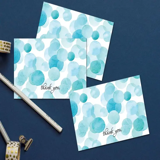 Great Papers! Thank You Note Card and White Envelope, Watercolor Dots, 4.75" x 3.375"(folded), 25 count {3}