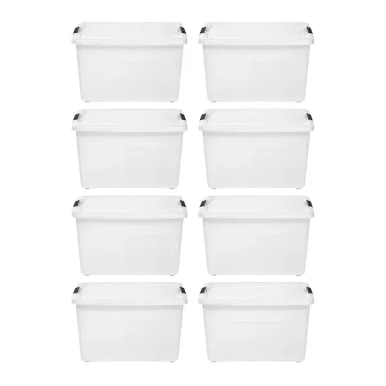 60 Quart Stack & Pull Box, 8 Pack, Natural Clear {1}