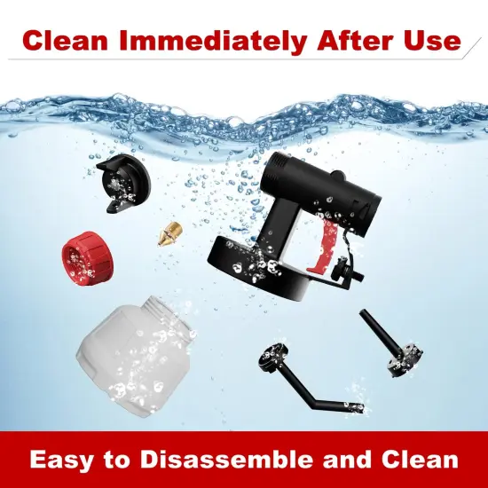 700W High Power, 5 Copper Nozzles & 3 Patterns, Easy to Clean, HVLP Spray Gun for Furniture, Cabinets, Fence, Garden Chairs, Walls, DIY Works etc. TPX01 Red {5}