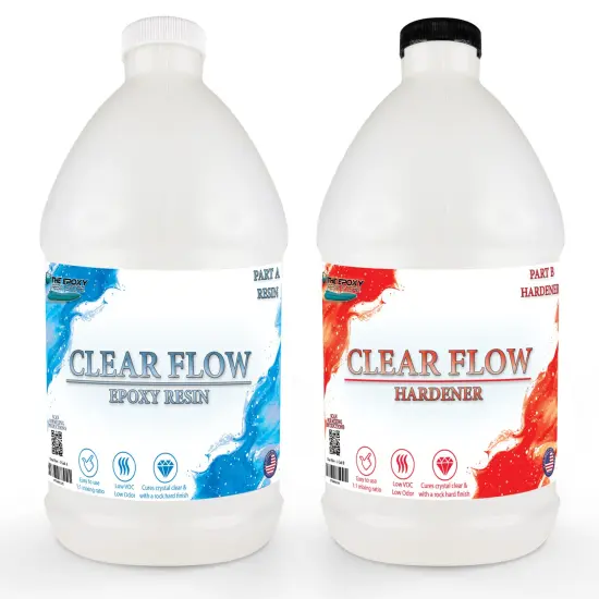 Clear flow epoxy resin, 2 part, resin, low odor, easy to use, (1-1) mixing {1}