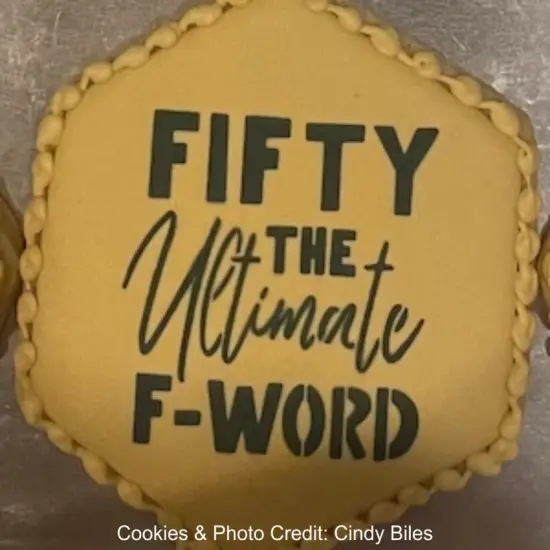 Fifty the Ultimate F Word 50th Birthday Cookie Stencil {2}