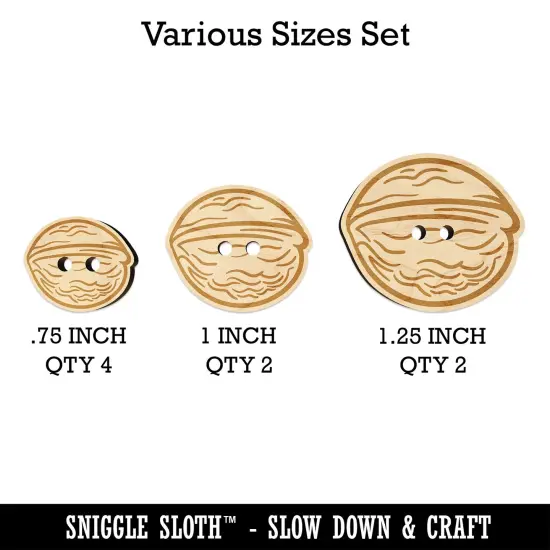 Walnut Drawing Wood Buttons for Sewing Knitting Crochet DIY Craft {1}