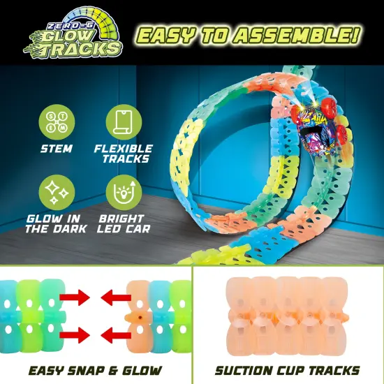 USA Toyz Zero-G Glow Race Track for Kids- 210pcs {3}