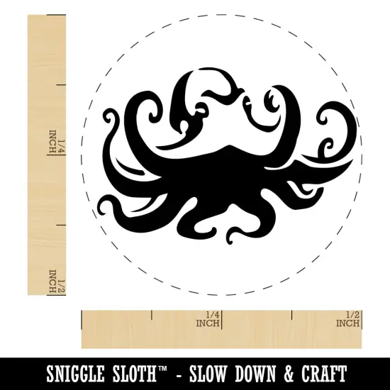 Floating Swimming Octopus with Tentacles Spread Self-Inking Rubber Stamp Ink Stamper for Stamping Crafting Planners UV {1}